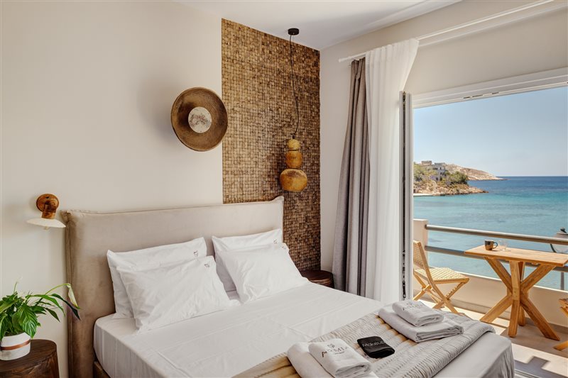 Deluxe Sea View Room with Balcony & Sofa Bed at Armia Experience Hotel, Vári, Sýros